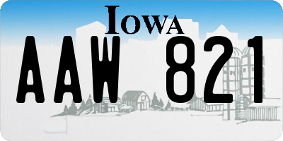 IA license plate AAW821