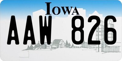 IA license plate AAW826