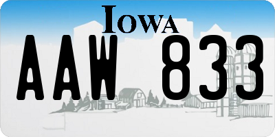 IA license plate AAW833