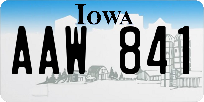 IA license plate AAW841