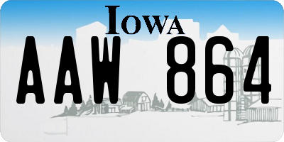 IA license plate AAW864
