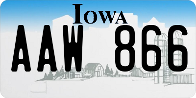 IA license plate AAW866