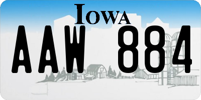 IA license plate AAW884