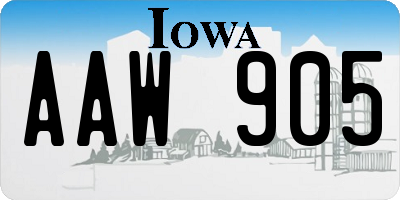 IA license plate AAW905