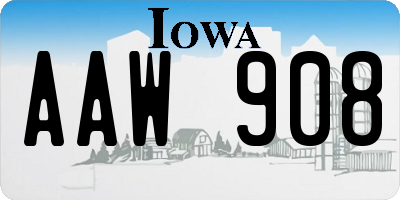 IA license plate AAW908