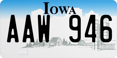 IA license plate AAW946