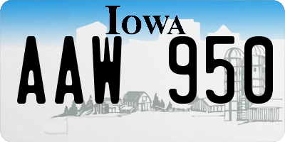 IA license plate AAW950