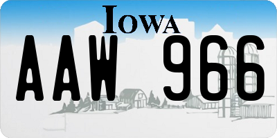 IA license plate AAW966