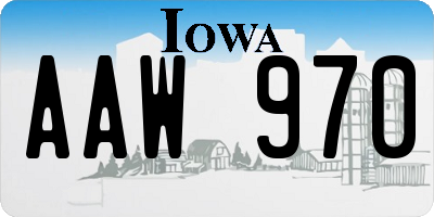 IA license plate AAW970