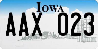 IA license plate AAX023