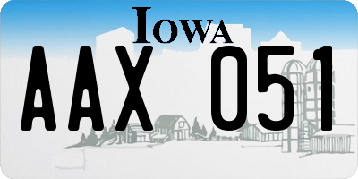 IA license plate AAX051