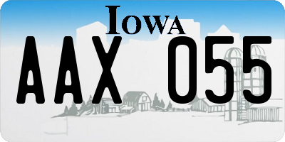 IA license plate AAX055