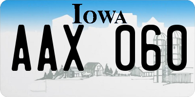 IA license plate AAX060