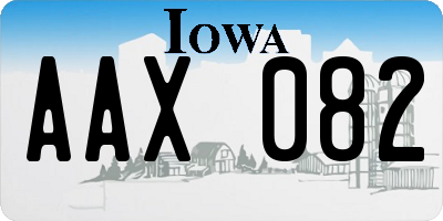 IA license plate AAX082