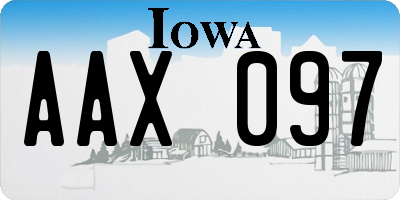 IA license plate AAX097