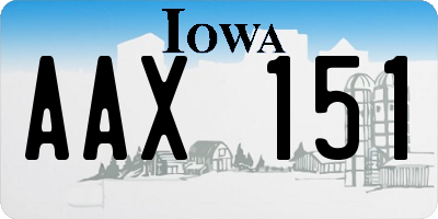 IA license plate AAX151