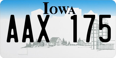 IA license plate AAX175