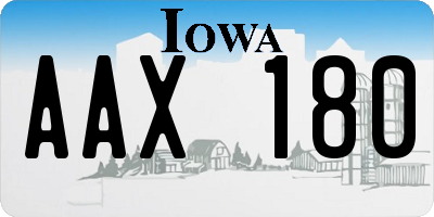 IA license plate AAX180