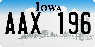 IA license plate AAX196