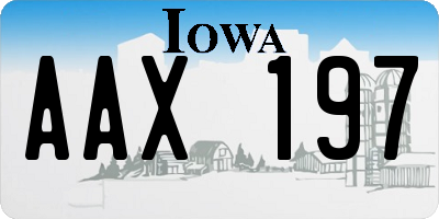 IA license plate AAX197