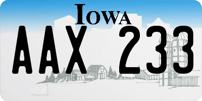 IA license plate AAX233