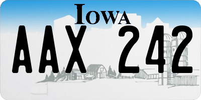 IA license plate AAX242