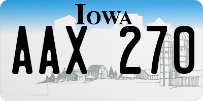 IA license plate AAX270