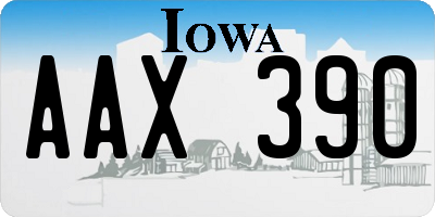 IA license plate AAX390