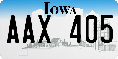 IA license plate AAX405