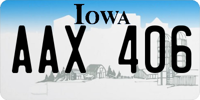 IA license plate AAX406