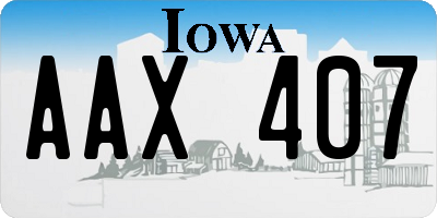 IA license plate AAX407