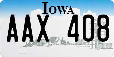 IA license plate AAX408