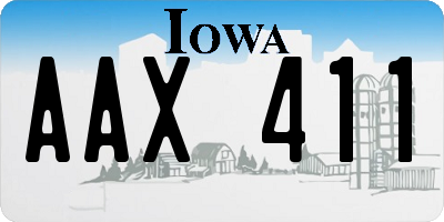 IA license plate AAX411