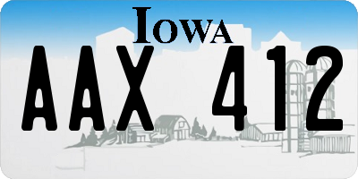 IA license plate AAX412