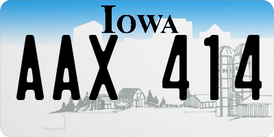 IA license plate AAX414