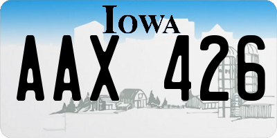 IA license plate AAX426
