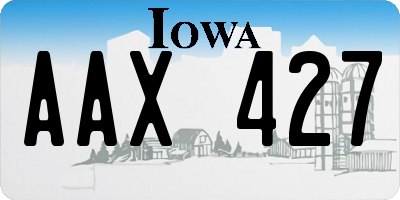 IA license plate AAX427