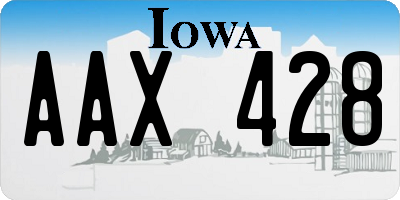 IA license plate AAX428