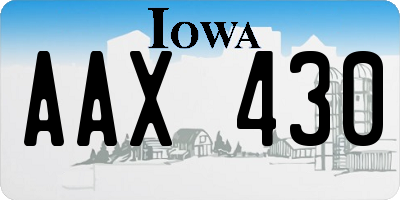 IA license plate AAX430