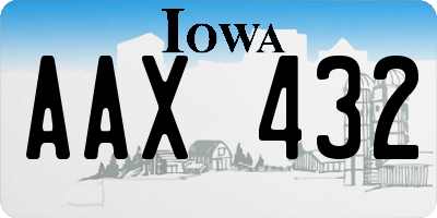 IA license plate AAX432