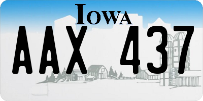 IA license plate AAX437