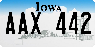 IA license plate AAX442