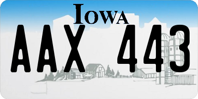 IA license plate AAX443
