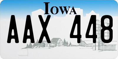 IA license plate AAX448