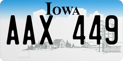 IA license plate AAX449