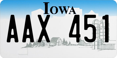 IA license plate AAX451