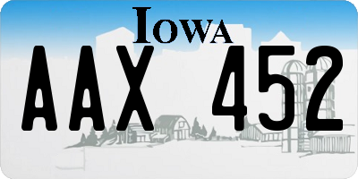 IA license plate AAX452
