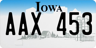 IA license plate AAX453