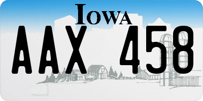 IA license plate AAX458