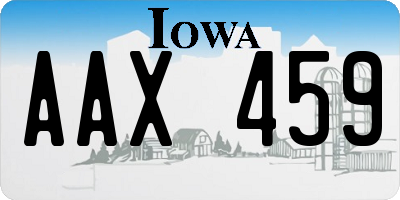 IA license plate AAX459